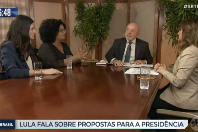 Presidente Lula em entrevista no SBT