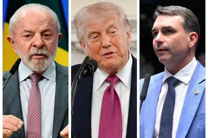 Lula e Trump em aparições públicas distintas