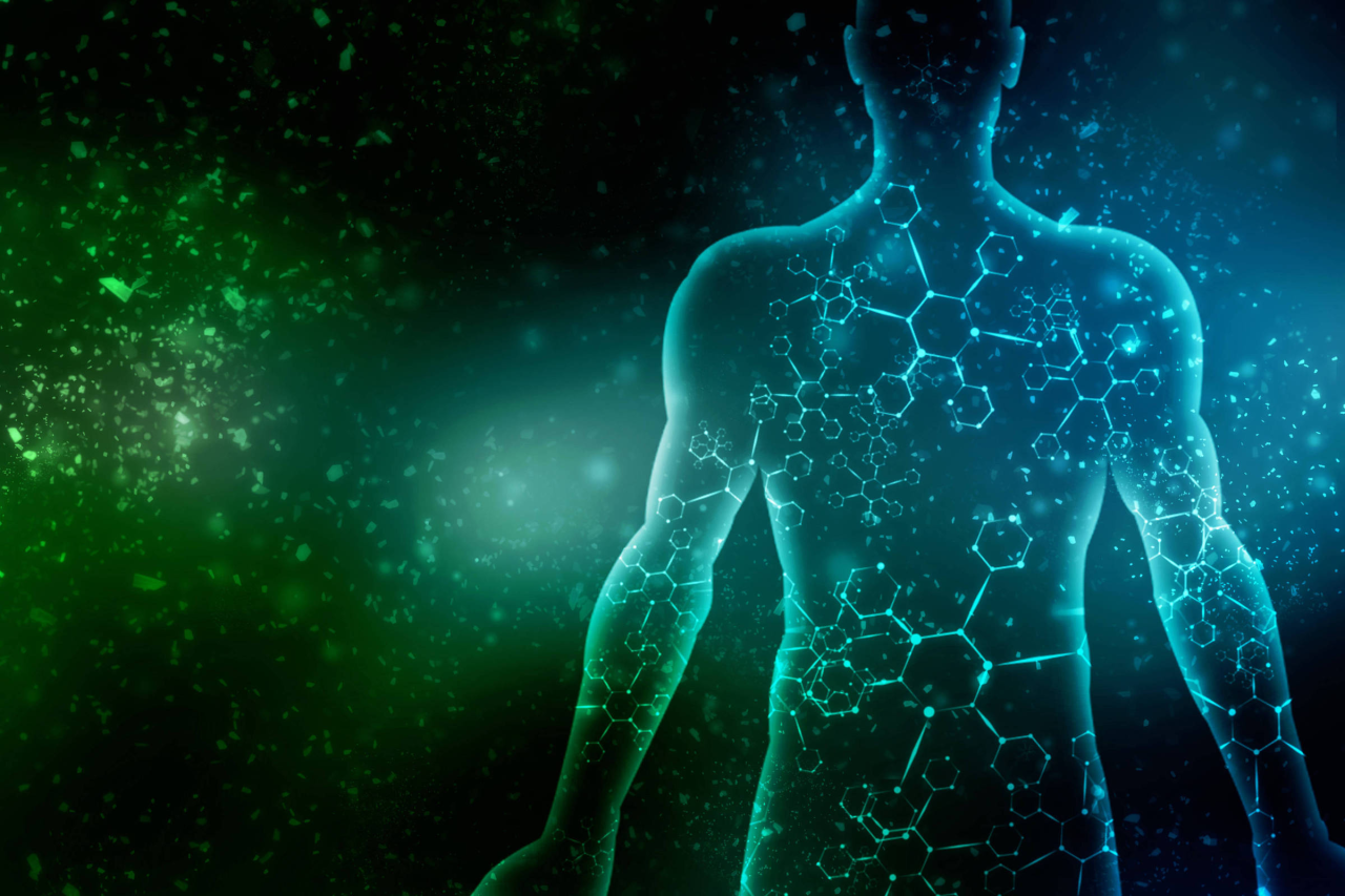 Tubo de ensaio e microscópio em laboratório