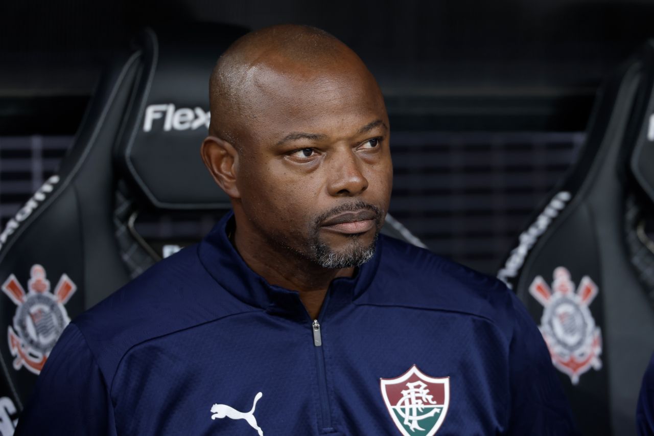 Jogadores do Fluminense comemoram gol contra o Corinthians