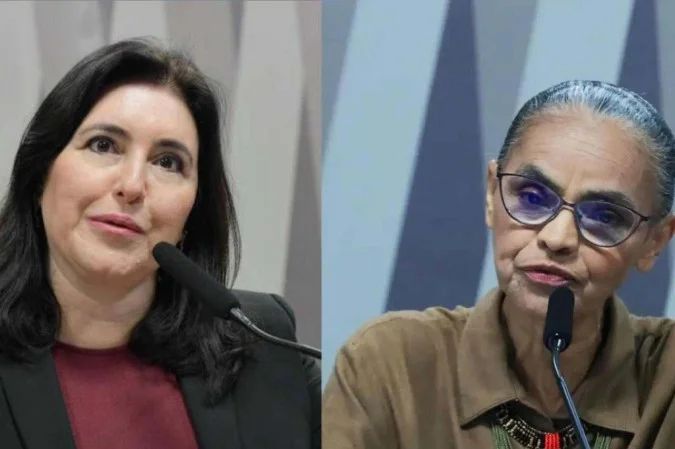 Marina Silva e Simone Tebet durante eventos de campanha