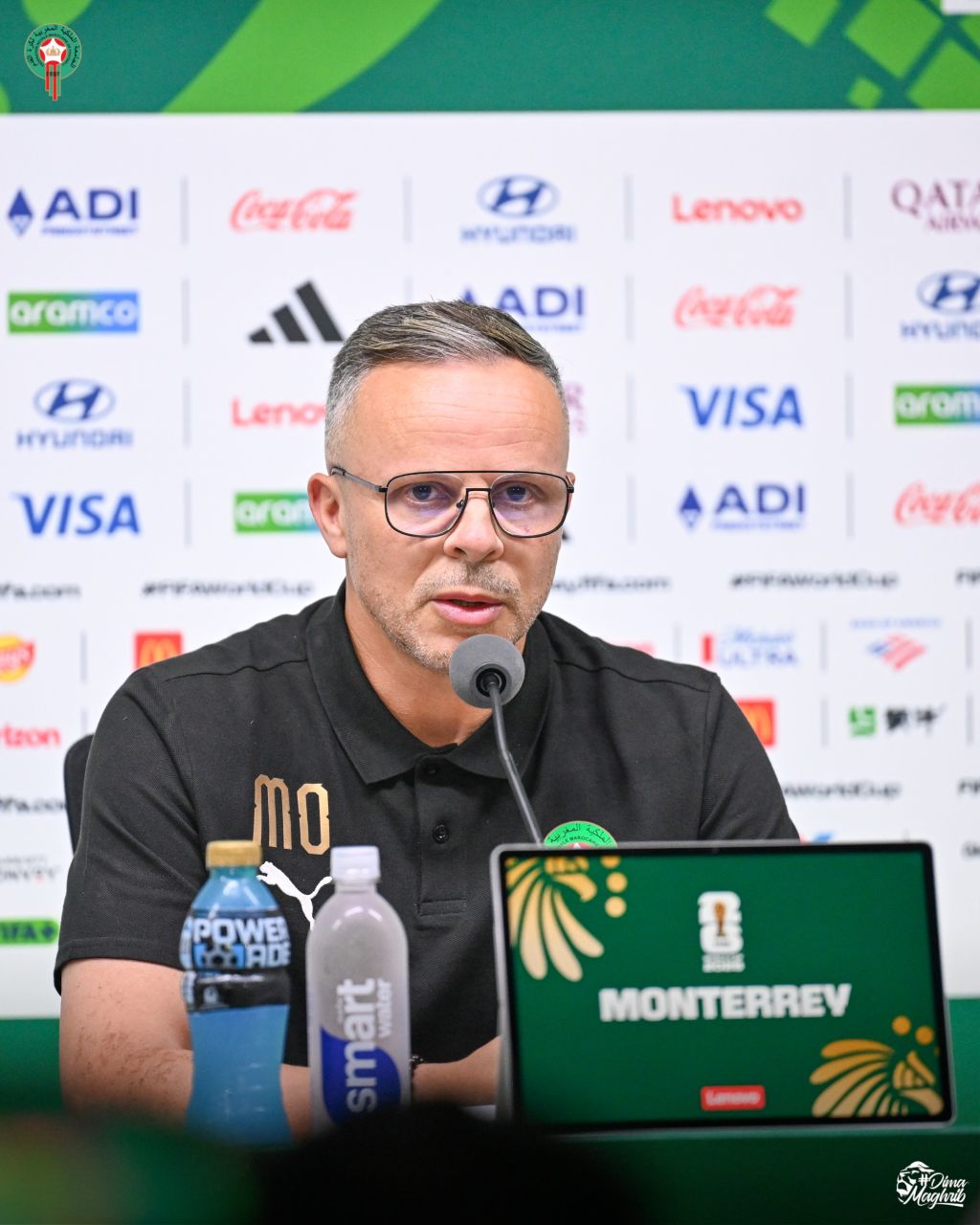 Mohamed Ouahbi durante coletiva antes de Marrocos x Holanda