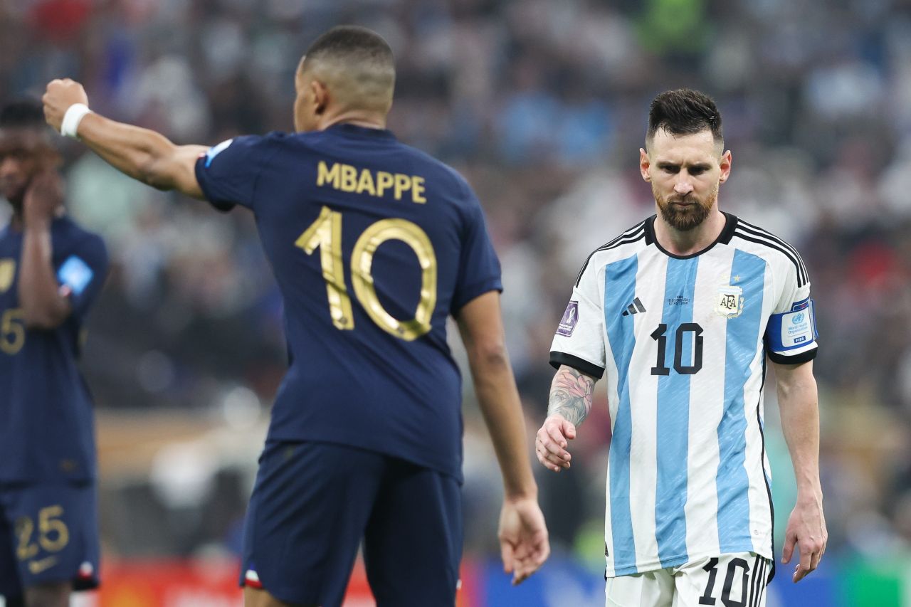 Mbappé durante a final da Copa do Mundo de 2022