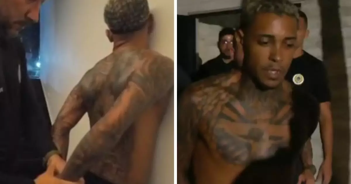 Momento da detenção de MC Poze do Rodo pela Polícia Federal