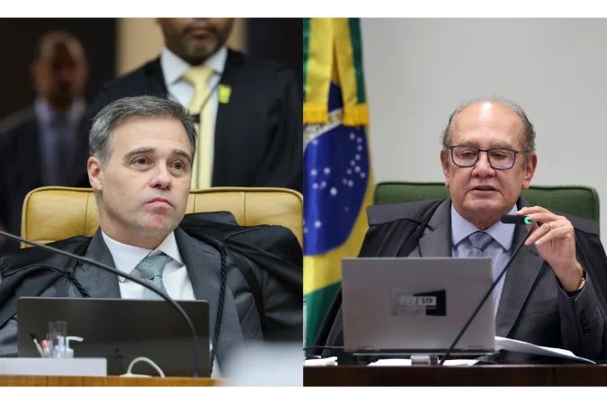 Gilmar Mendes e André Mendonça discutem no plenário do Supremo Tribunal Federal