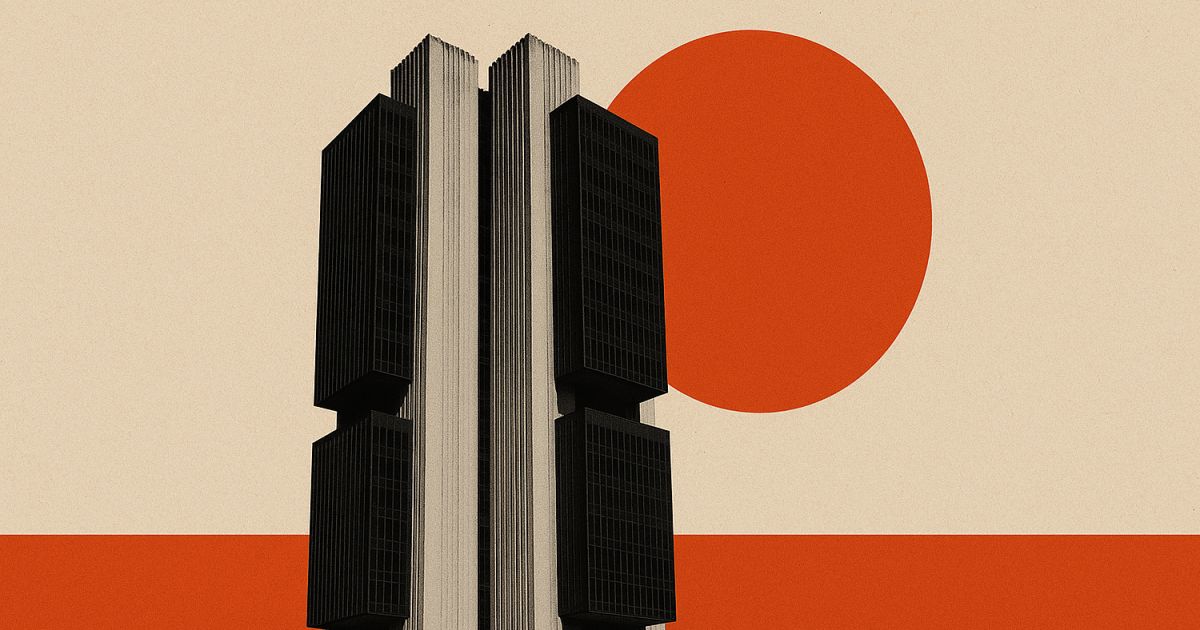 Painel com cotações financeiras e indicador de juros
