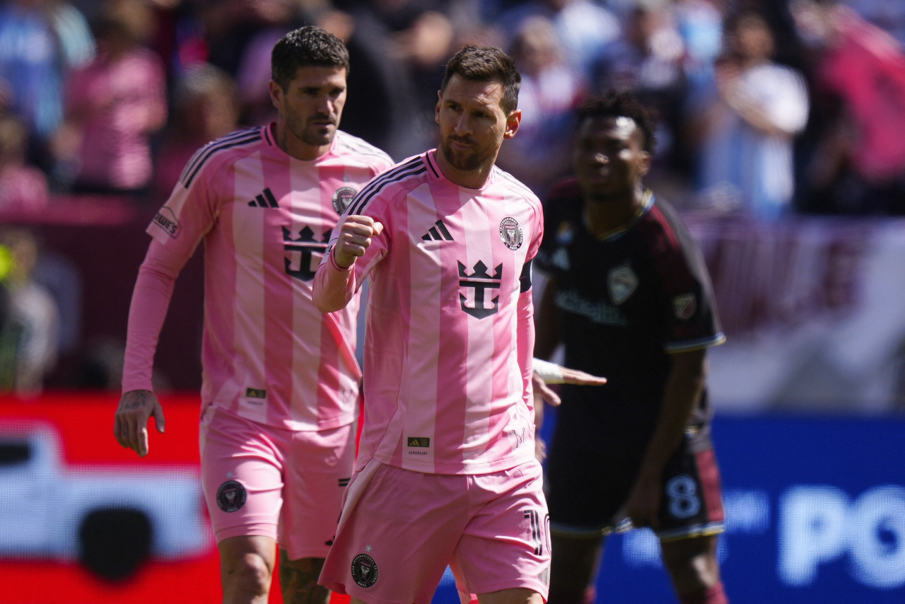 Messi comemora gol pelo Inter Miami contra o Colorado Rapids