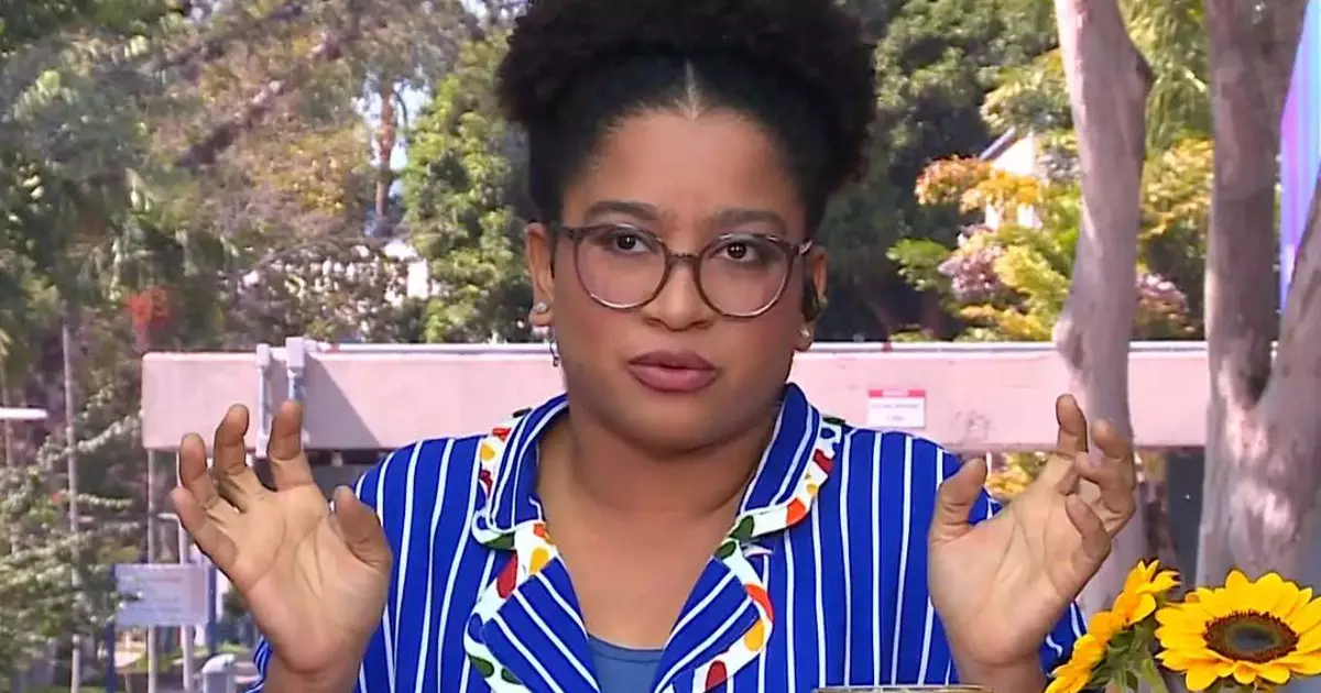 Milena durante entrevista no programa Mais Você