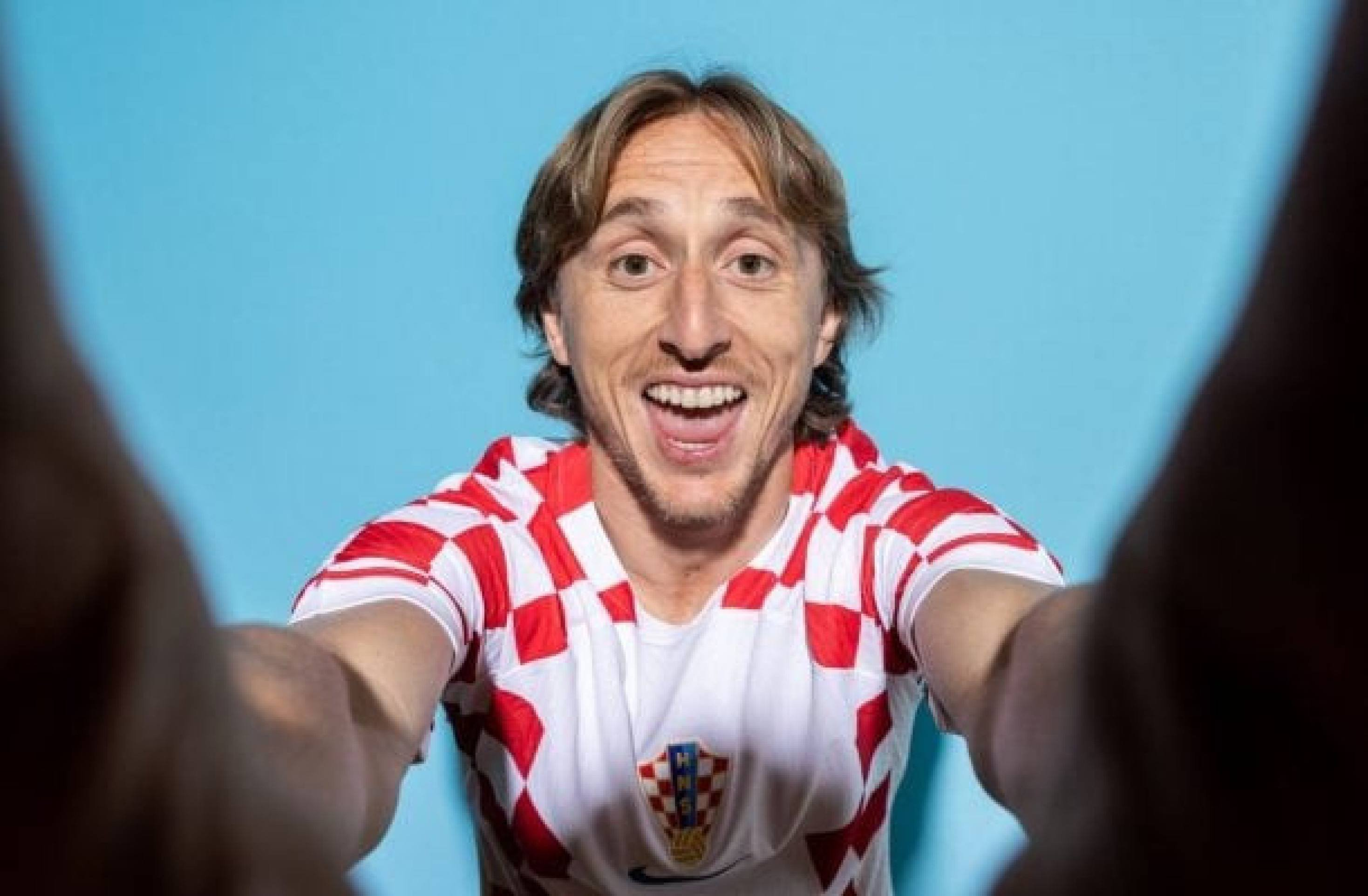 Luka Modric em treino da seleção croata em Orlando