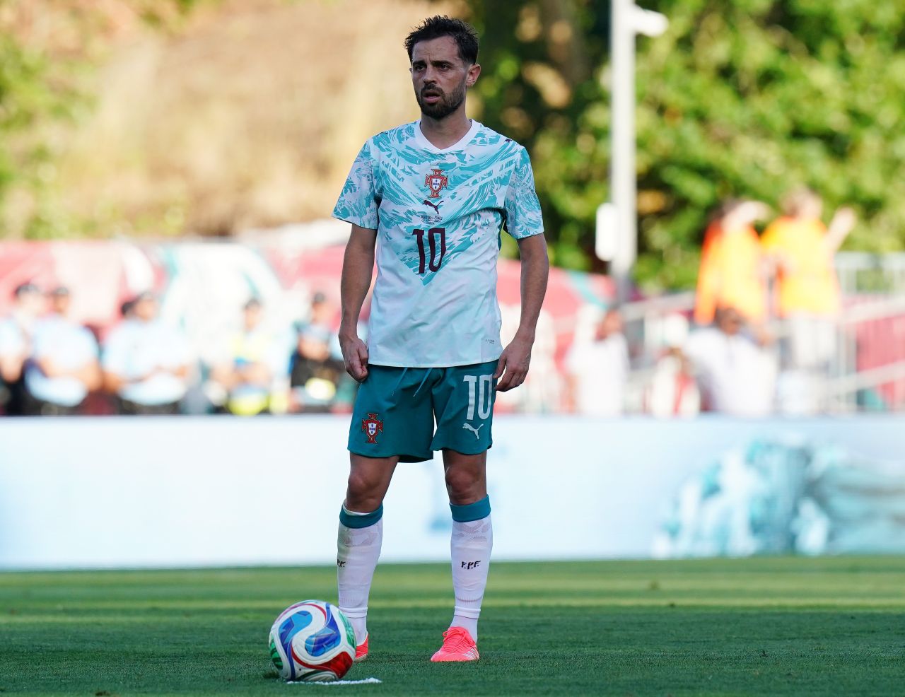 Bernardo Silva em ação pelo Portugal no amistoso