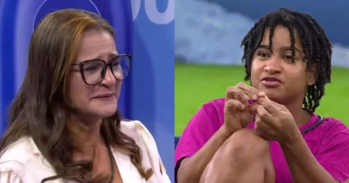 Milena e a mãe Neide durante dinâmica do BBB26