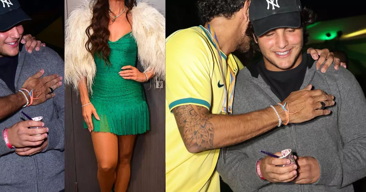 Tiago Maia abraça Marcelo, filho de Ivete Sangalo, na Arena Brasileira