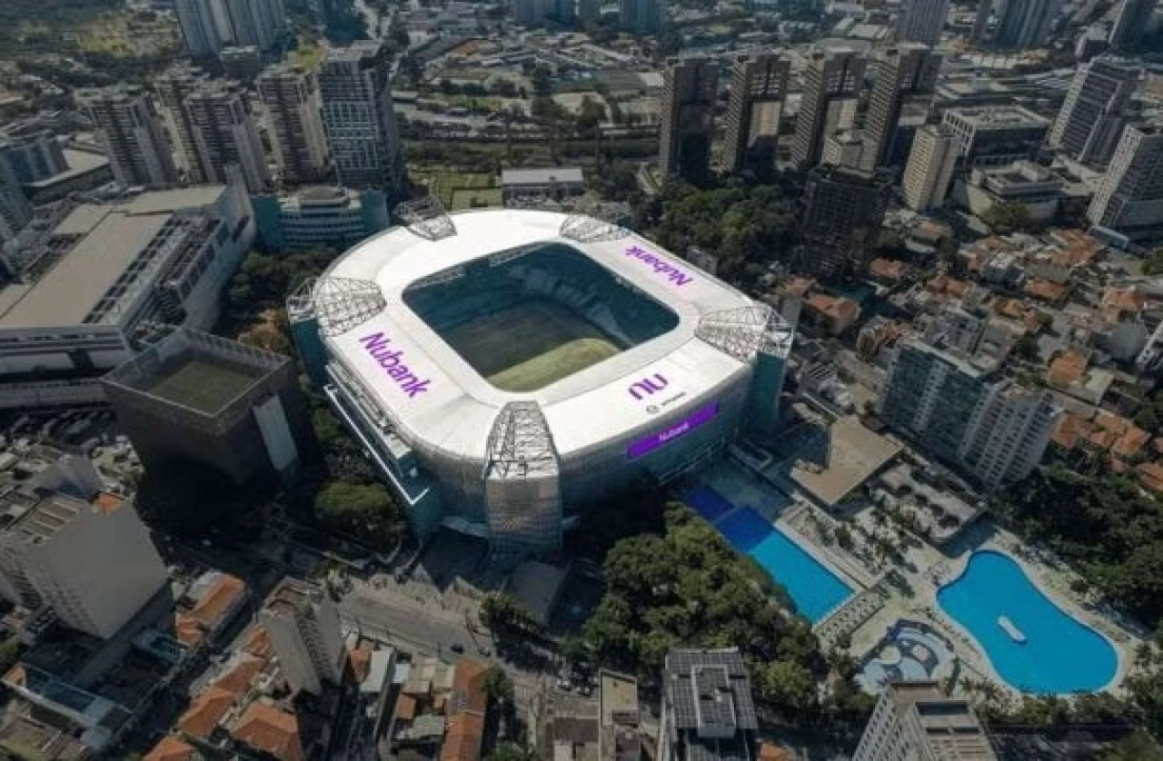 Fachada do estádio do Palmeiras