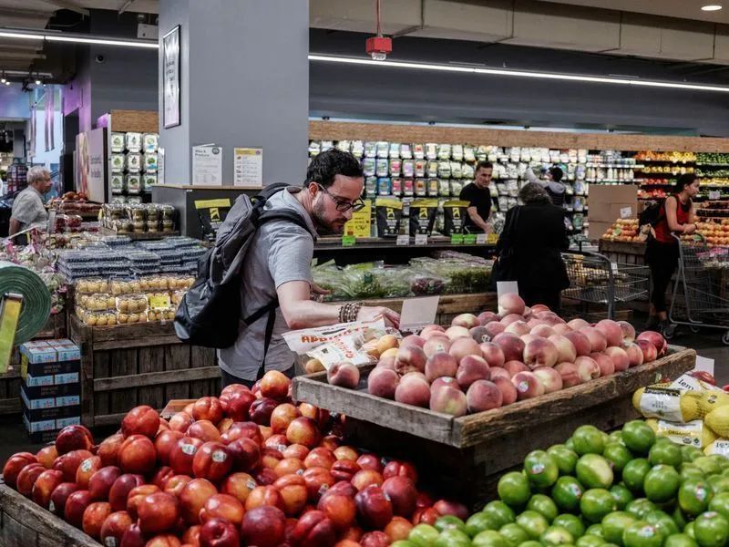 Tela com gráfico do índice de preços ao consumidor dos EUA