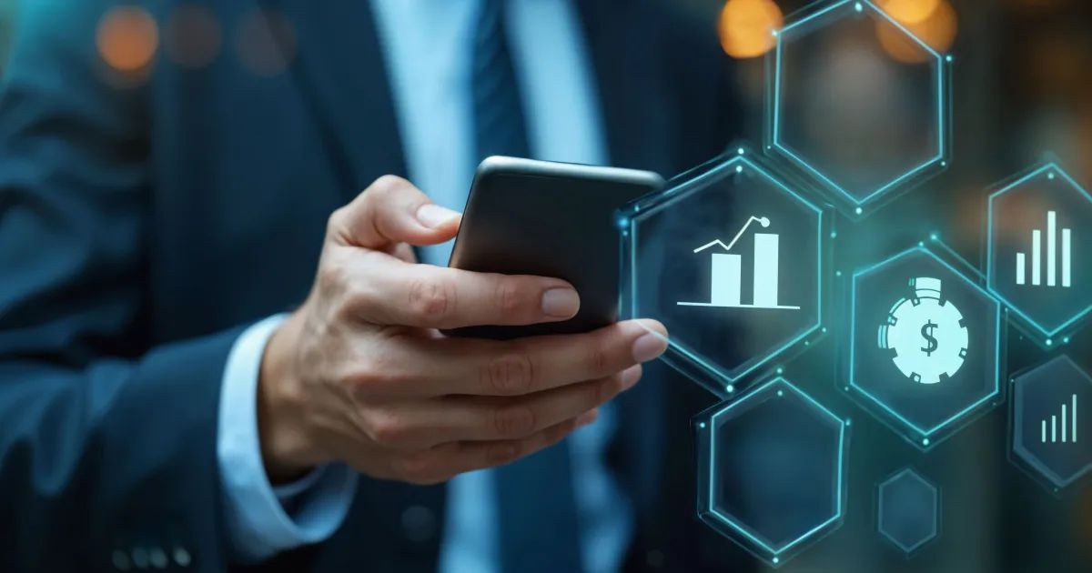 Aplicativo bancário em smartphone