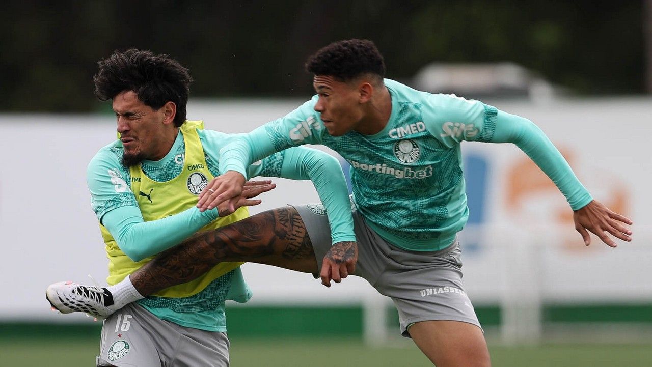 Gustavo Gomez no treino do Palmeiras