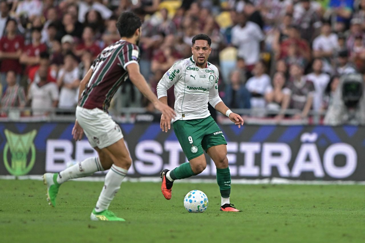 Jogadores do Palmeiras no Maracanã durante partida