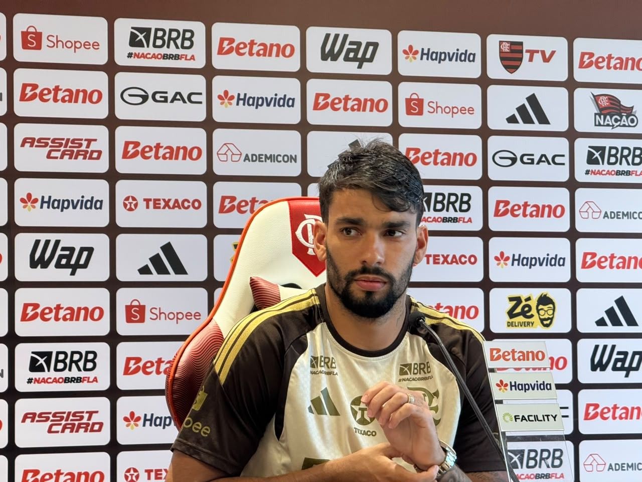 Lucas Paquetá em entrevista coletiva do Flamengo