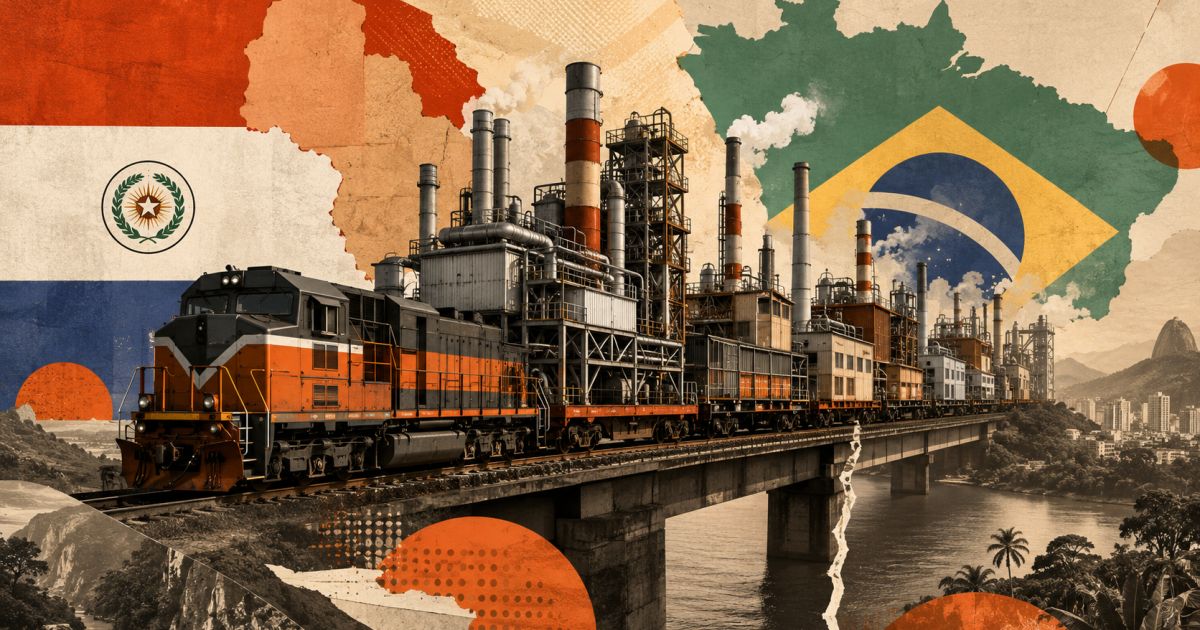 Parque industrial próximo à fronteira Brasil-Paraguai