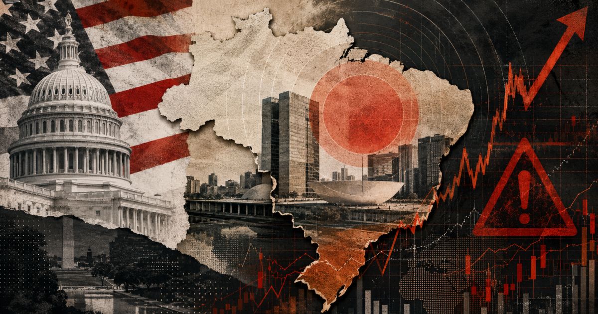 Bandeiras do Brasil e dos Estados Unidos lado a lado