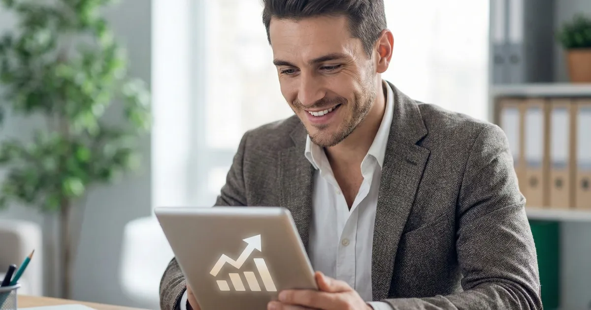 Pessoa analisando gráficos e opções de investimento em um laptop