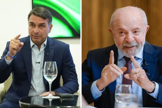 gráfico da pesquisa Palver mostrando empate entre Lula e Flávio Bolsonaro