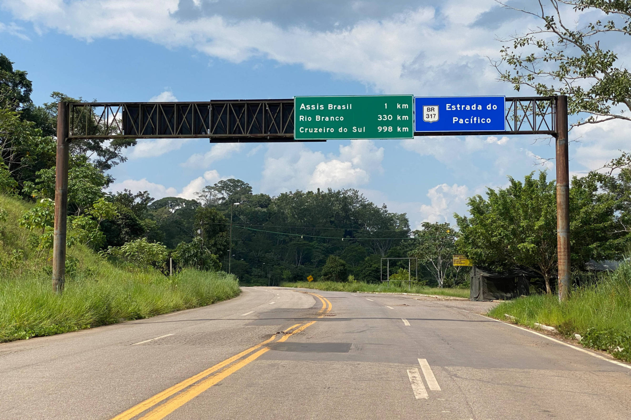 Mapa da região de fronteira entre Acre, Peru e Bolívia