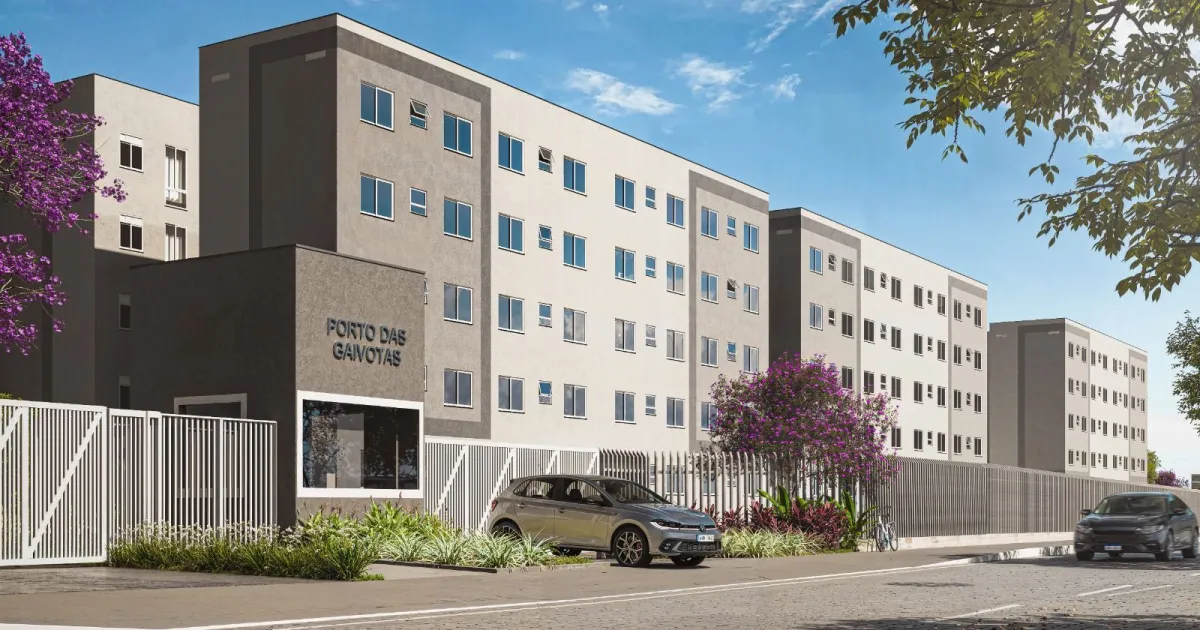 Fachada do condomínio Porto das Gaivotas na Restinga