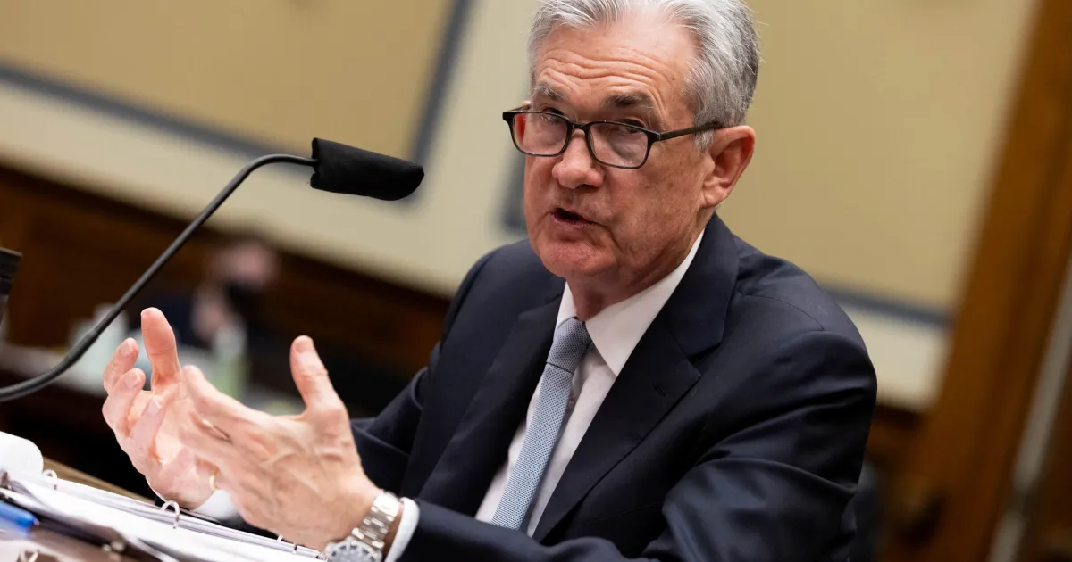 Jerome Powell em coletiva de imprensa