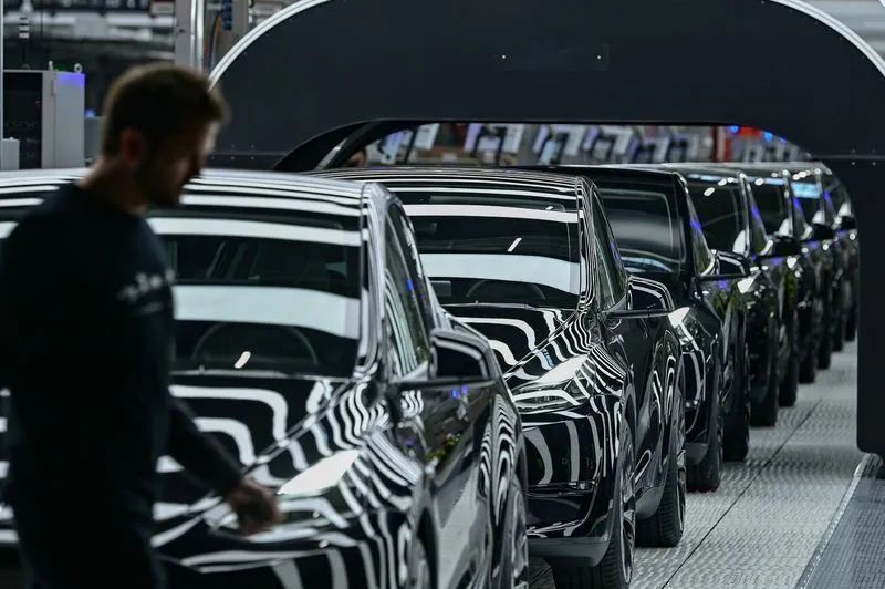 Linha de produção de fábrica de automóveis