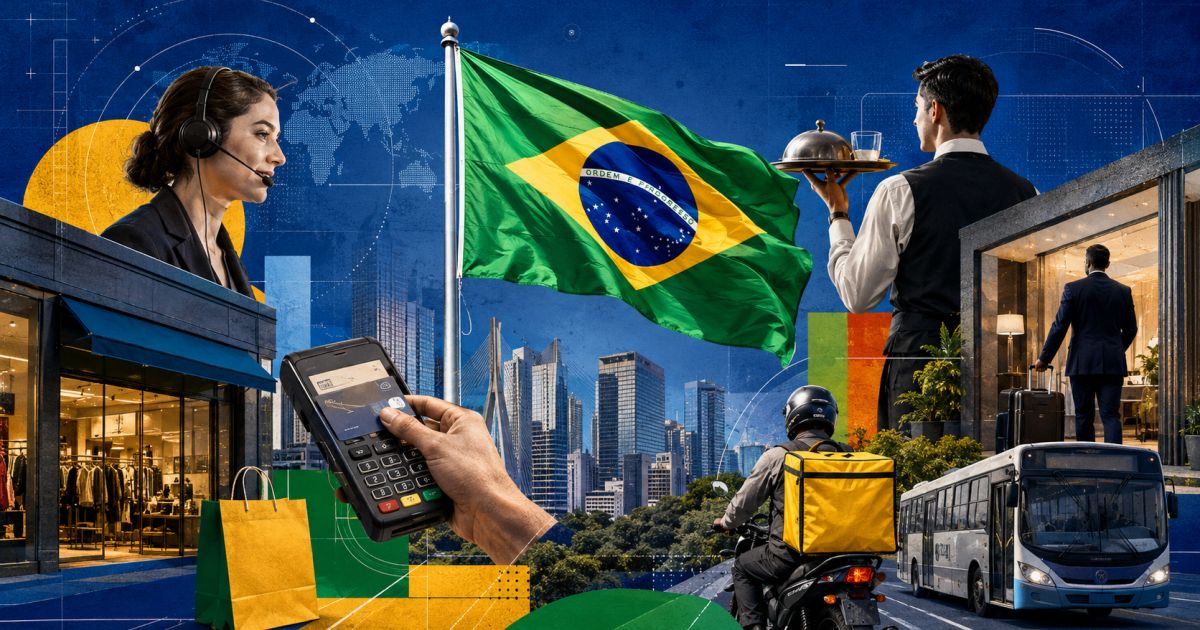 Gráfico da pesquisa Marca Brasil destacando setor de serviços