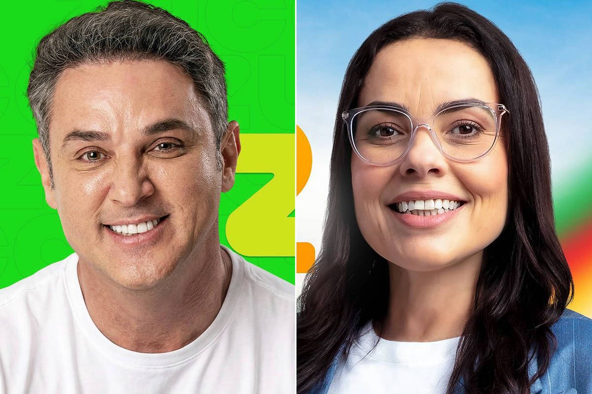 Luciano Zucco e Juliana Brizola em evento de campanha