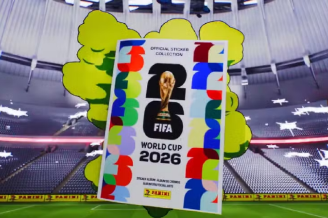 Álbum da Copa 2026 e pacotinhos de figurinhas