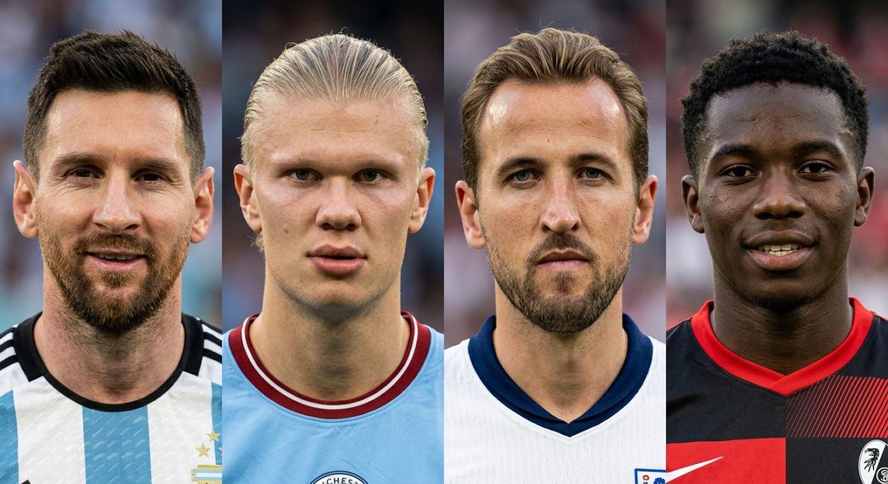Jogadores de Noruega, Inglaterra, Argentina e Suíça em ação