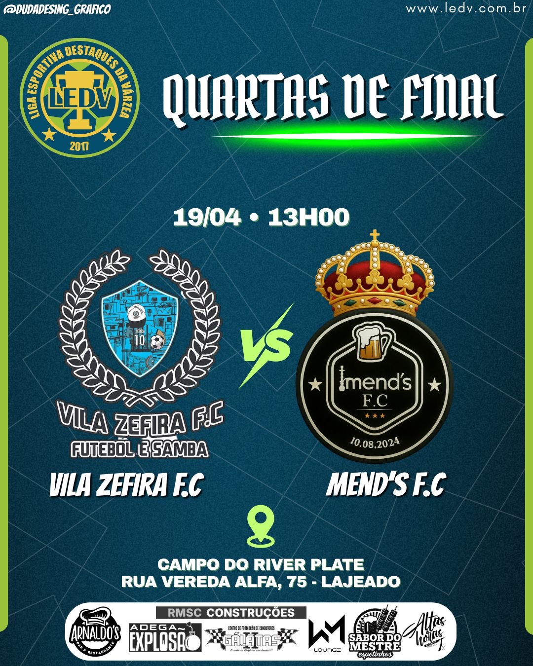 Quartas da 5ª Copa LEDV agitam Guaianases com 8 classificados