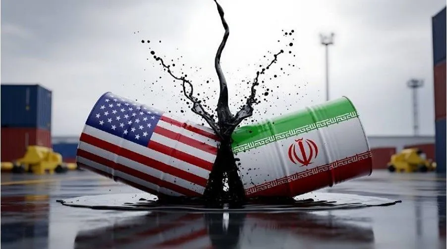 Plataforma petrolífera em operação no mar