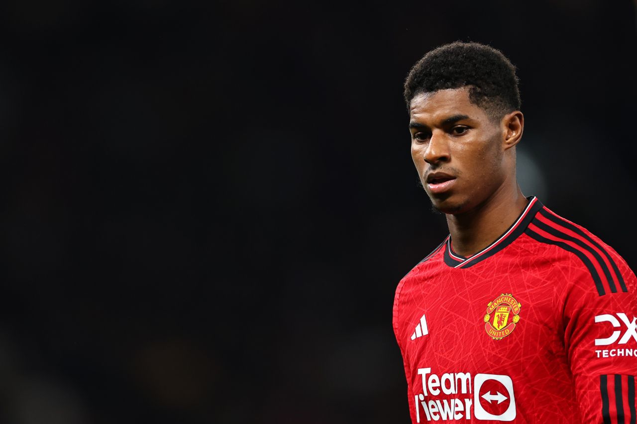 Marcus Rashford durante treino do Manchester United