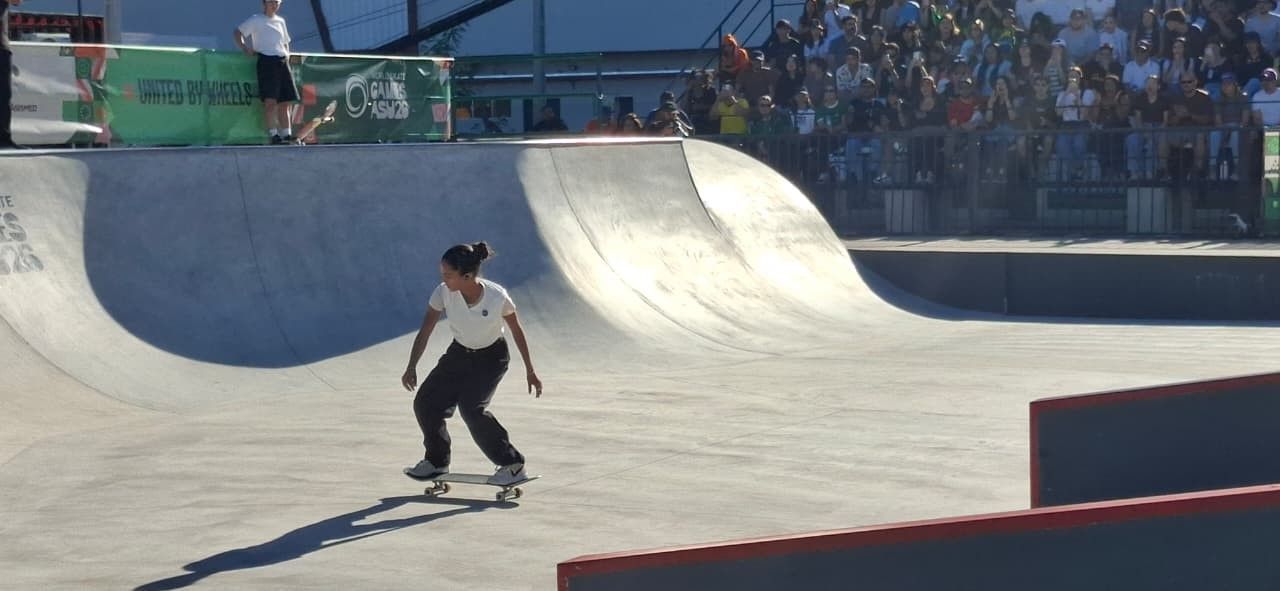 Rayssa Leal durante final do Mundial de Skate em Assunção