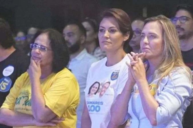 Michelle Bolsonaro e Flávio Bolsonaro