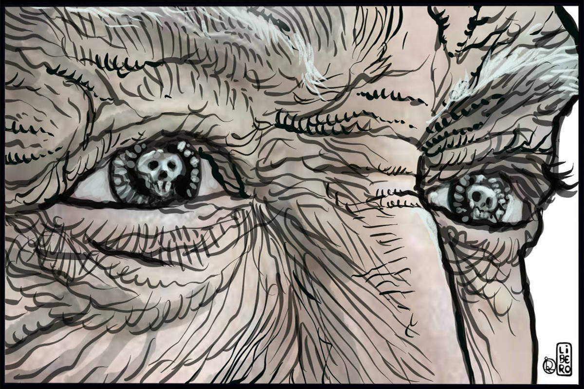 Teste do reflexo corneano em paciente em fase terminal