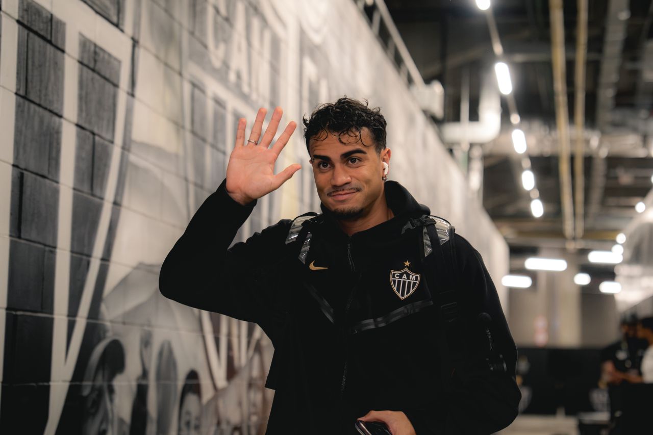 Reinier comemorando gol pelo Atlético-MG