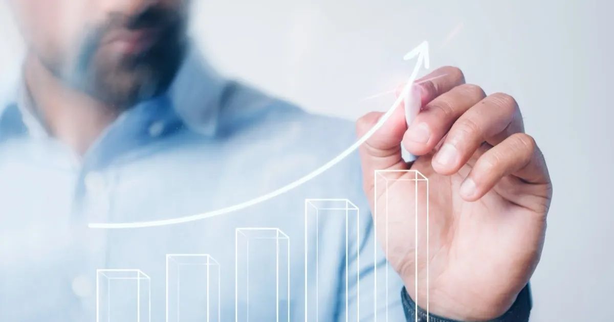 Notas de real sobre gráfico de investimentos