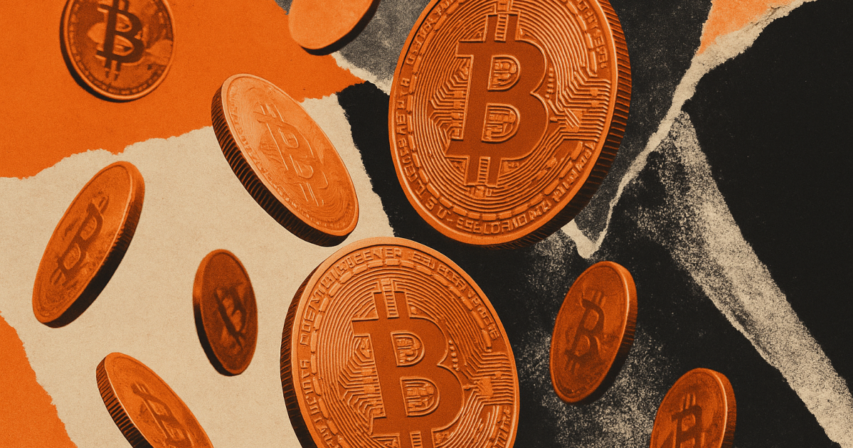 Representação gráfica de uma moeda bitcoin