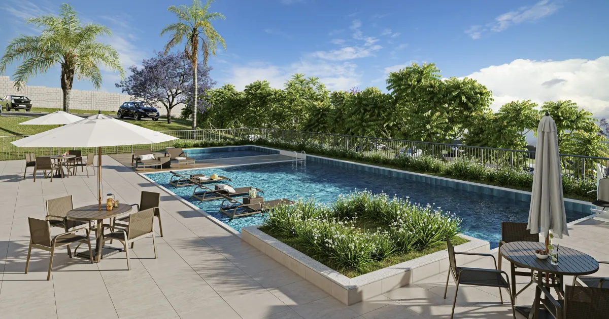 Perspectiva do projeto Residencial Tulle em Taubaté