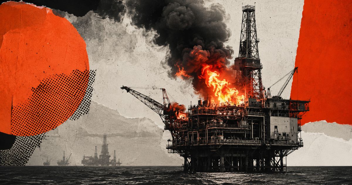 Plataforma petrolífera no Golfo Pérsico