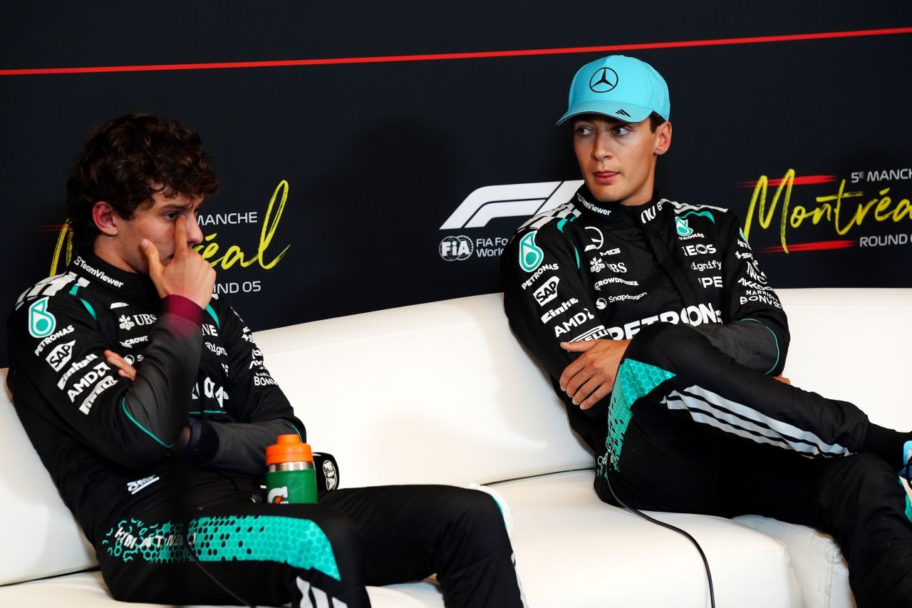 Antonelli e Russell lado a lado após classificação no Circuito Gilles Villeneuve