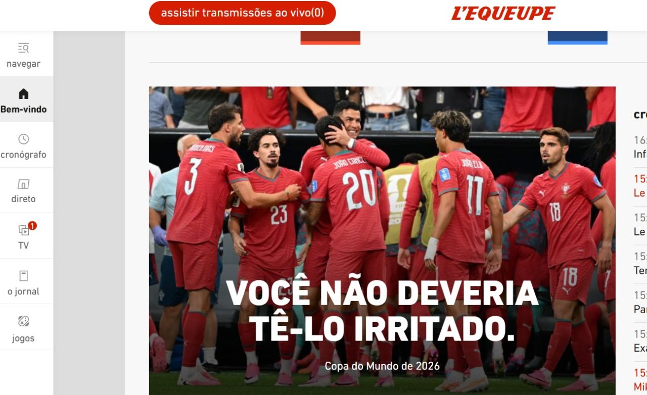 Cristiano Ronaldo comemorando gol pela seleção de Portugal