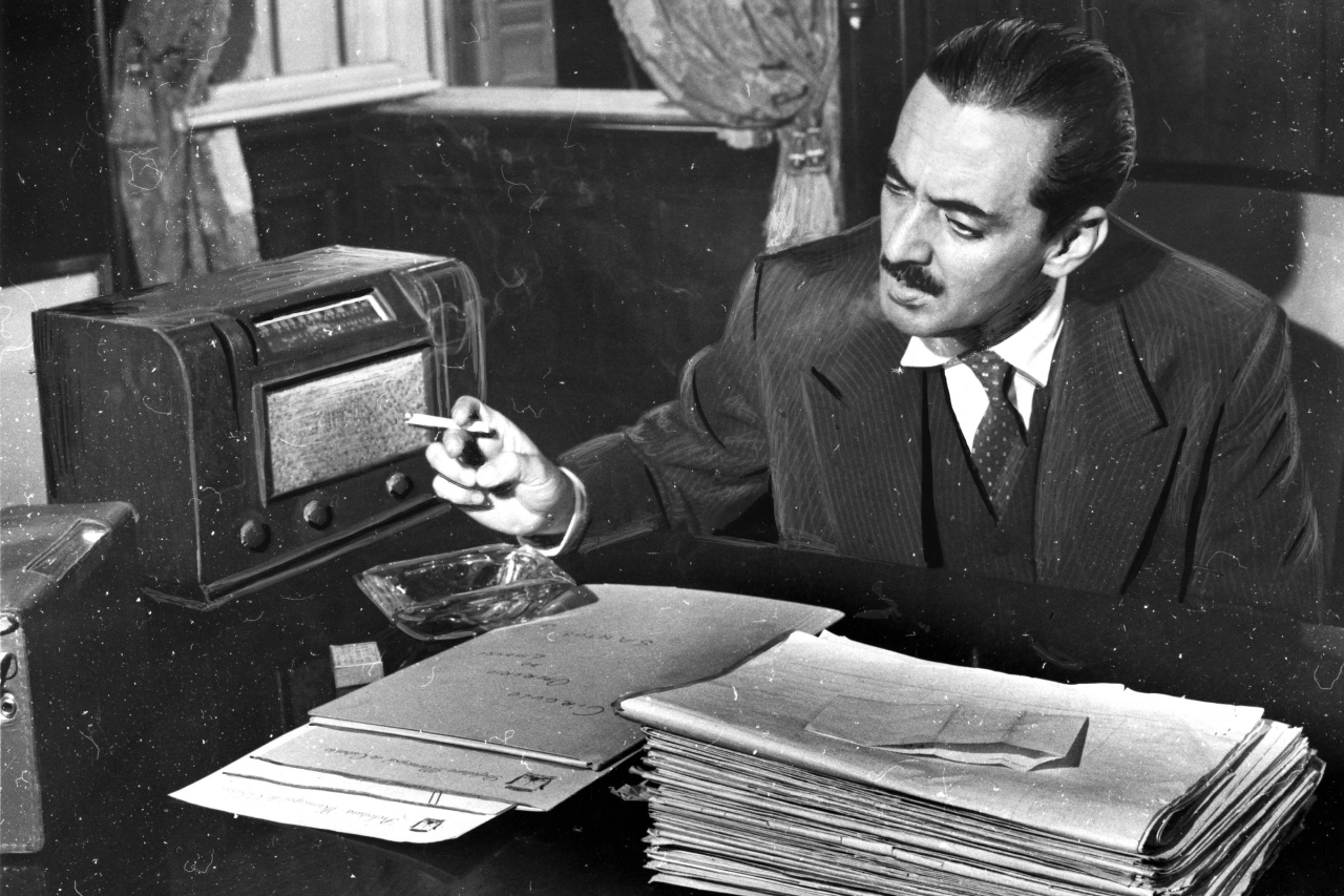 Ruy Castro durante entrevista com Jânio Quadros