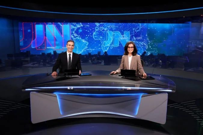 Candidatos durante sabatina no Jornal Nacional