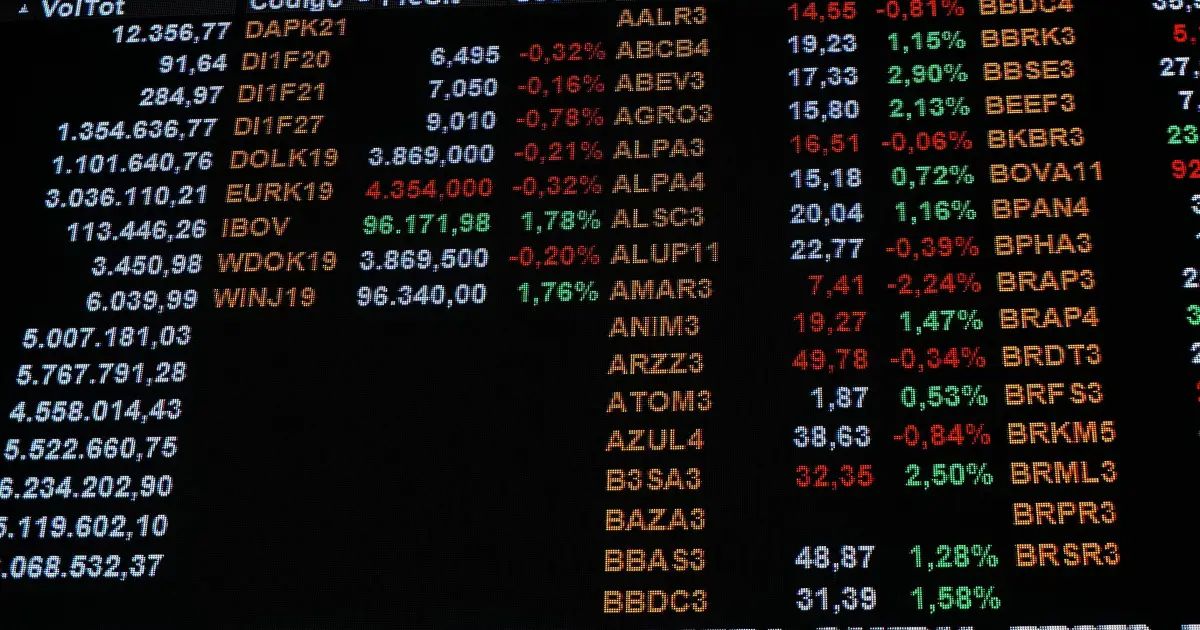 Gráfico mostrando saída de capitais da bolsa brasileira
